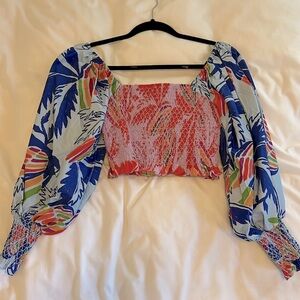 NWT Farm Rio Long Sleeve Crop Top